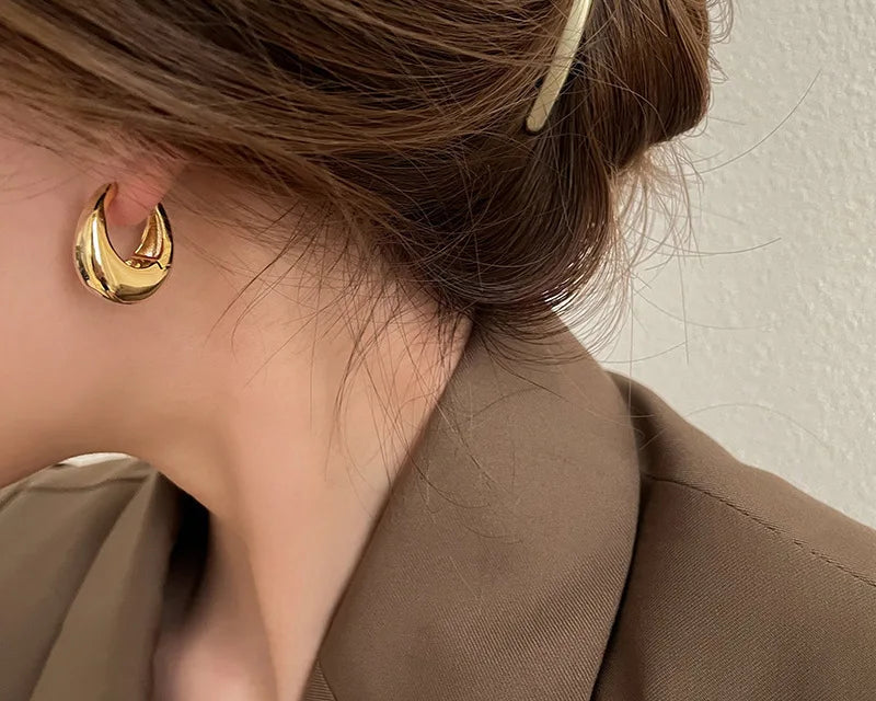 Gold Chunky Hoop Earrings for women