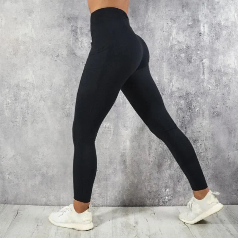 Women's High Waist Yoga Leggings with Phone Pocket – Stretch Workout Pants