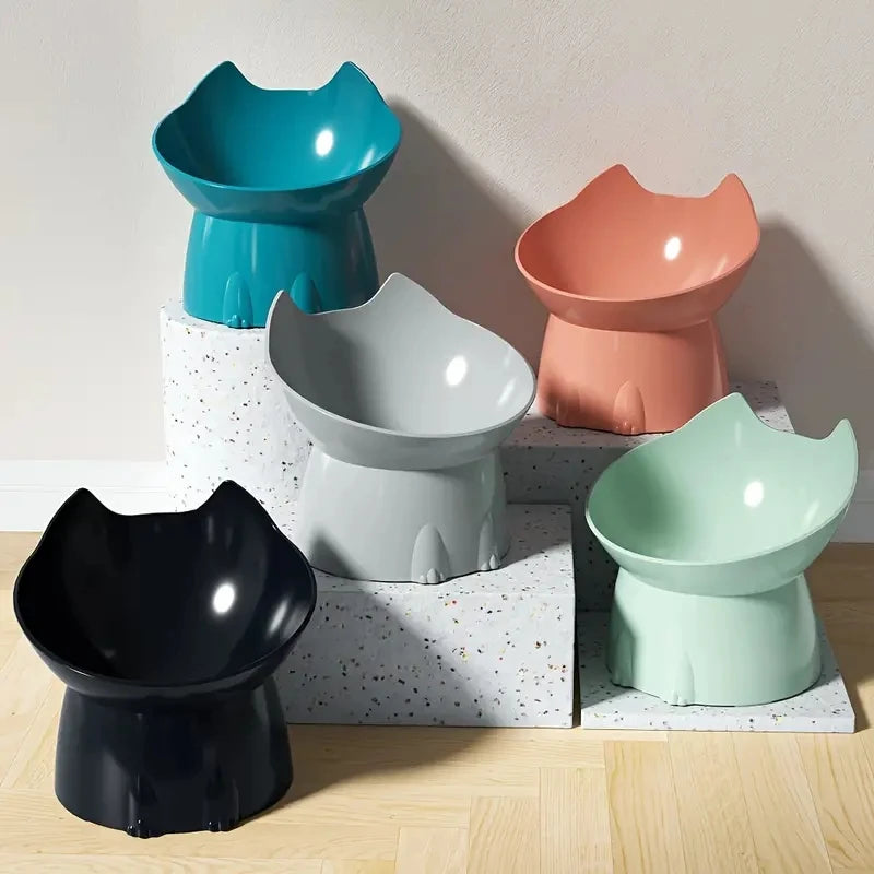 Elevated Cat Bowl – Anti-Slip Raised Pet Feeding Bowl with Tilted Design